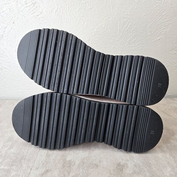 Free People Platform Boots Sz 8 Off White Y2k Retro Chunky Wedge Festival Bootie - Picture 7 of 13